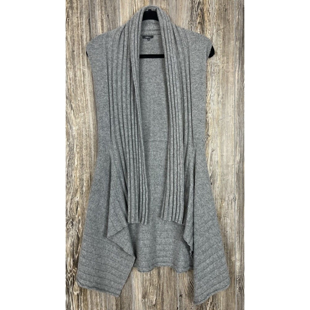 Pure Amici Grey Sleeveless Longline Cashmere Sweater Vest SMALL Quiet Luxury